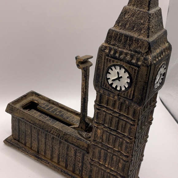 London’s Big Ben Mechanical Cast Iron Coin Bank- Rare! Bits & Pieces - Picture 5 of 7